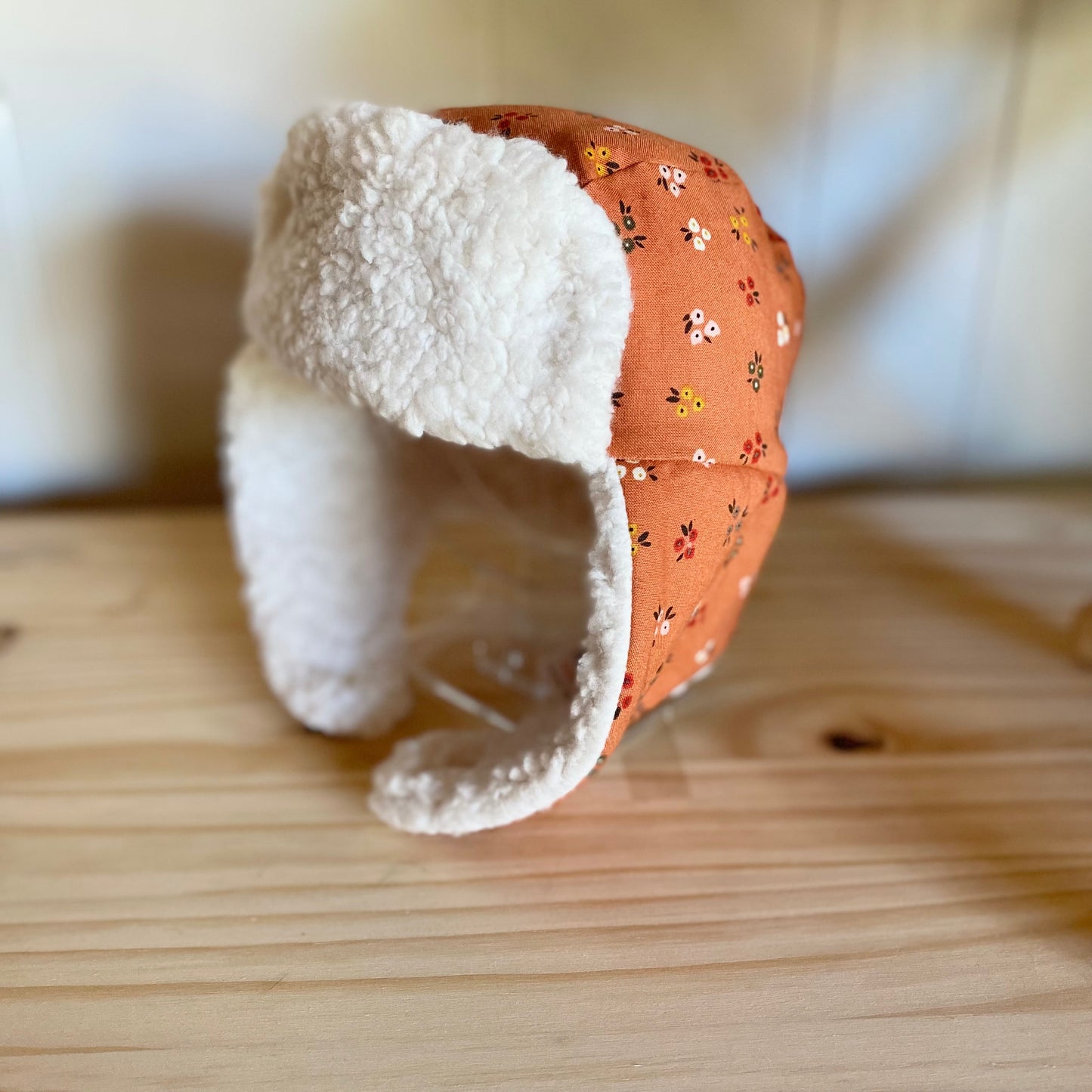 Cinnamon Rifle Paper Floral & Cream - Trapper Hat (Size up to 12 Months)