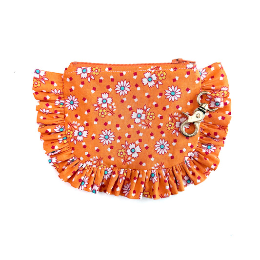 Orange Floral - Ruffle Wallet