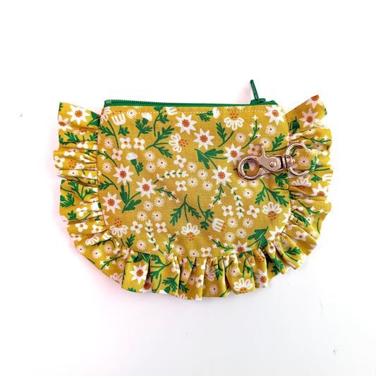 Retro Yellow Floral - Ruffle Wallet