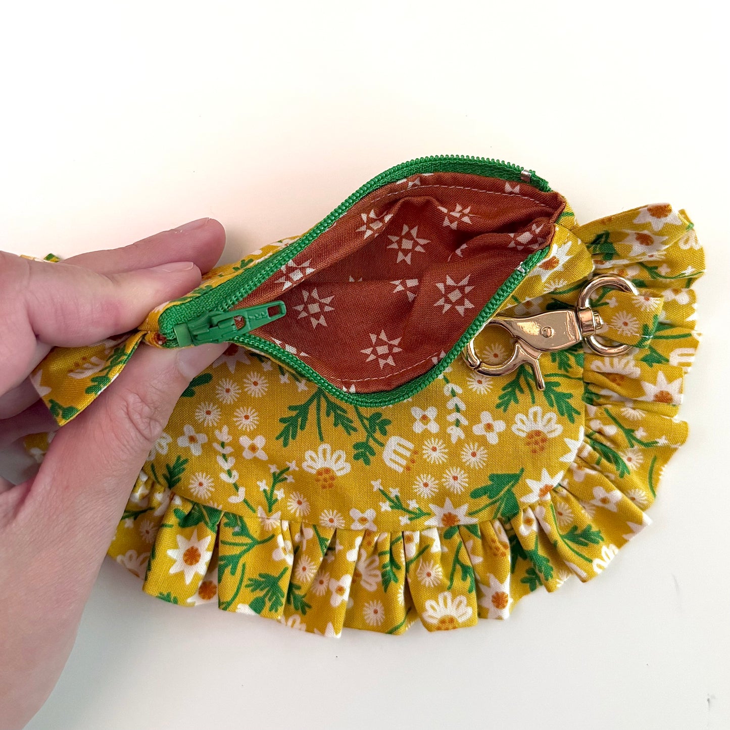 Retro Yellow Floral - Ruffle Wallet