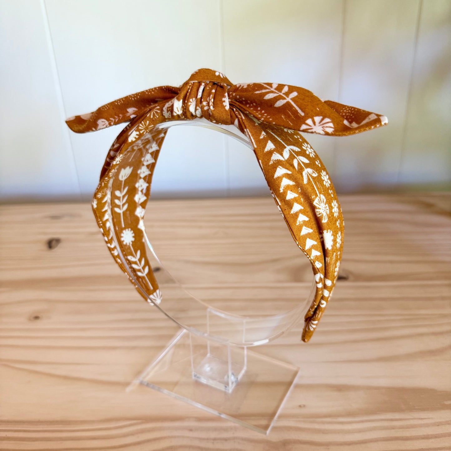 Orange Block Print - Bow Headband (Child/Adult)