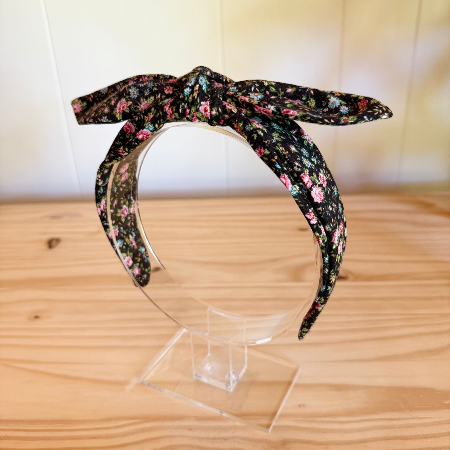 Black Floral - Bow Headband (Child/Adult)