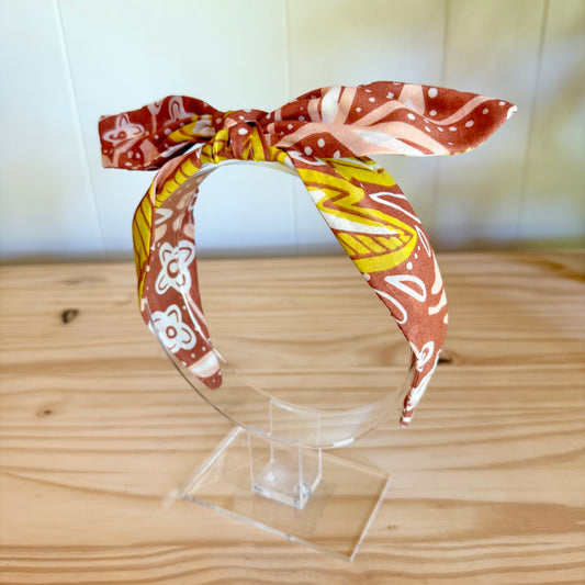 Terracotta Floral - Bow Headband (Child/Adult)