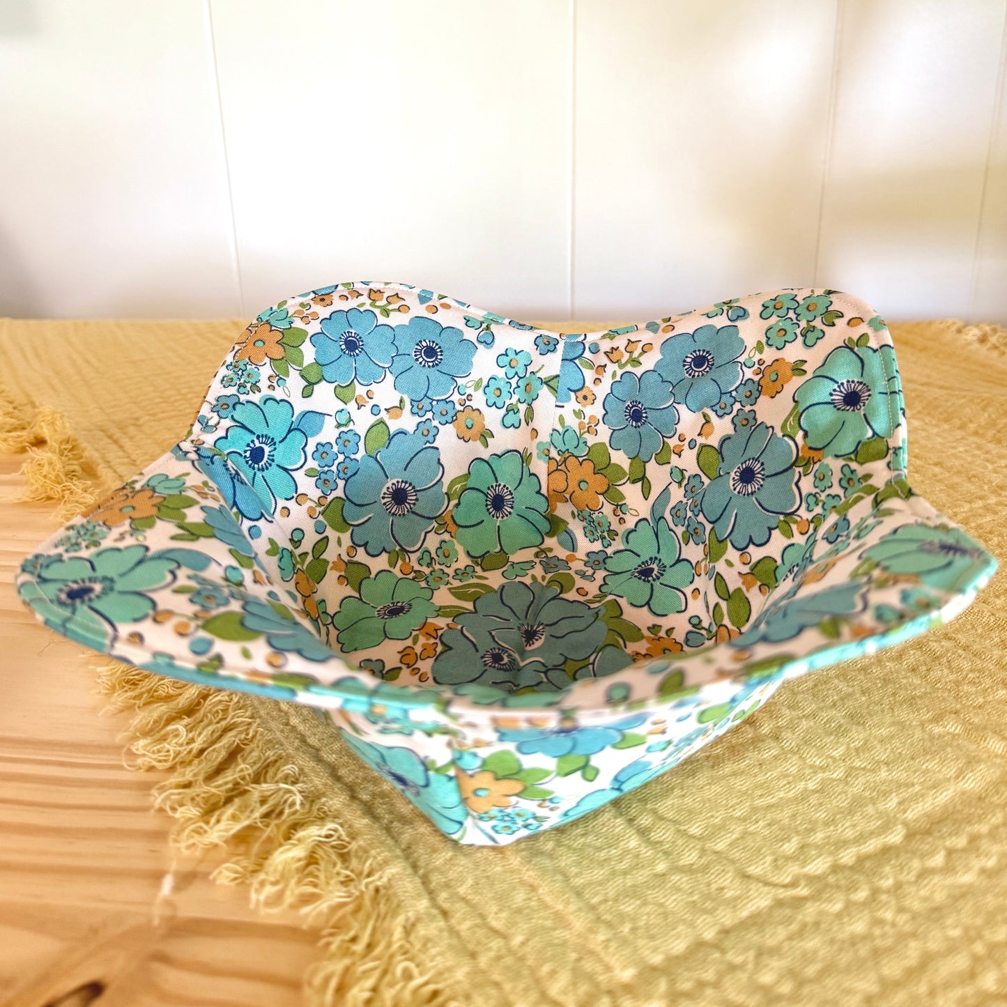 Retro Blue Floral - Bowl Coozy