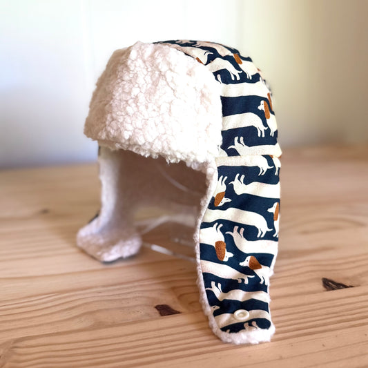 Blue Dogs & Cream - Trapper Hat (Size 12-24 Months)