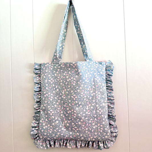 Vintage Blue Floral - Granny Pillow Tote