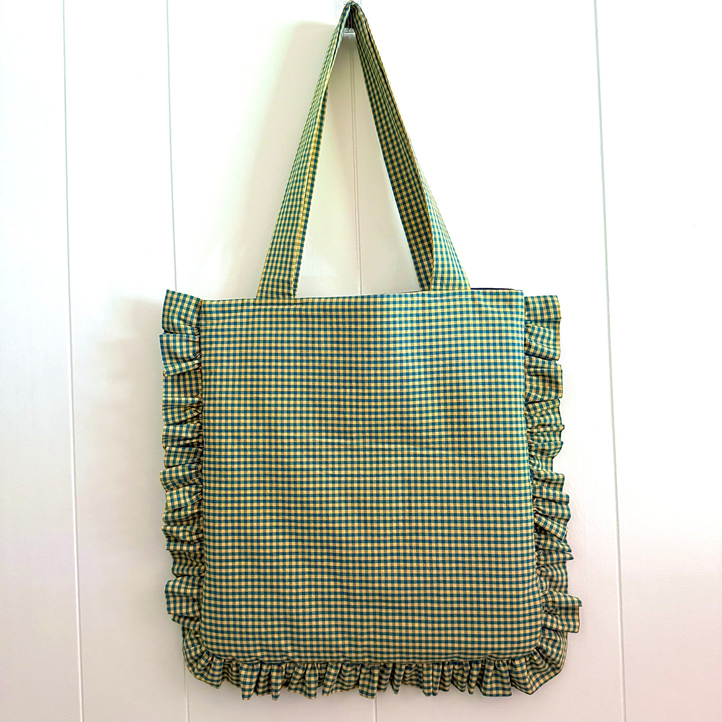 Yellow & Blue Gingham - Granny Pillow Tote