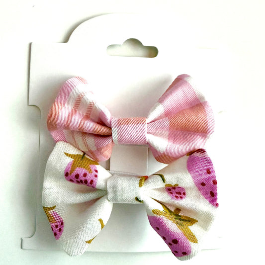Strawberries #1 - Alligator Clip Bow Set