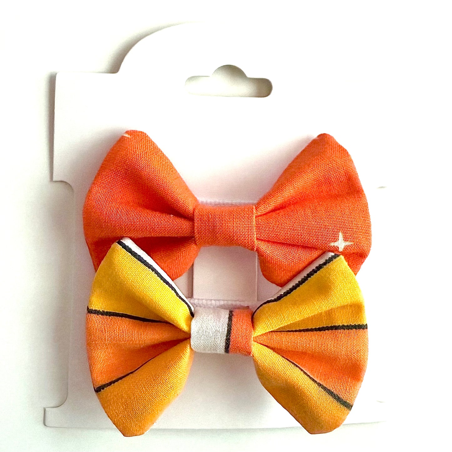 Orange Stripes #1 - Alligator Clips Bow Set