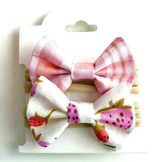 Strawberries #1 - Headband Bow Set