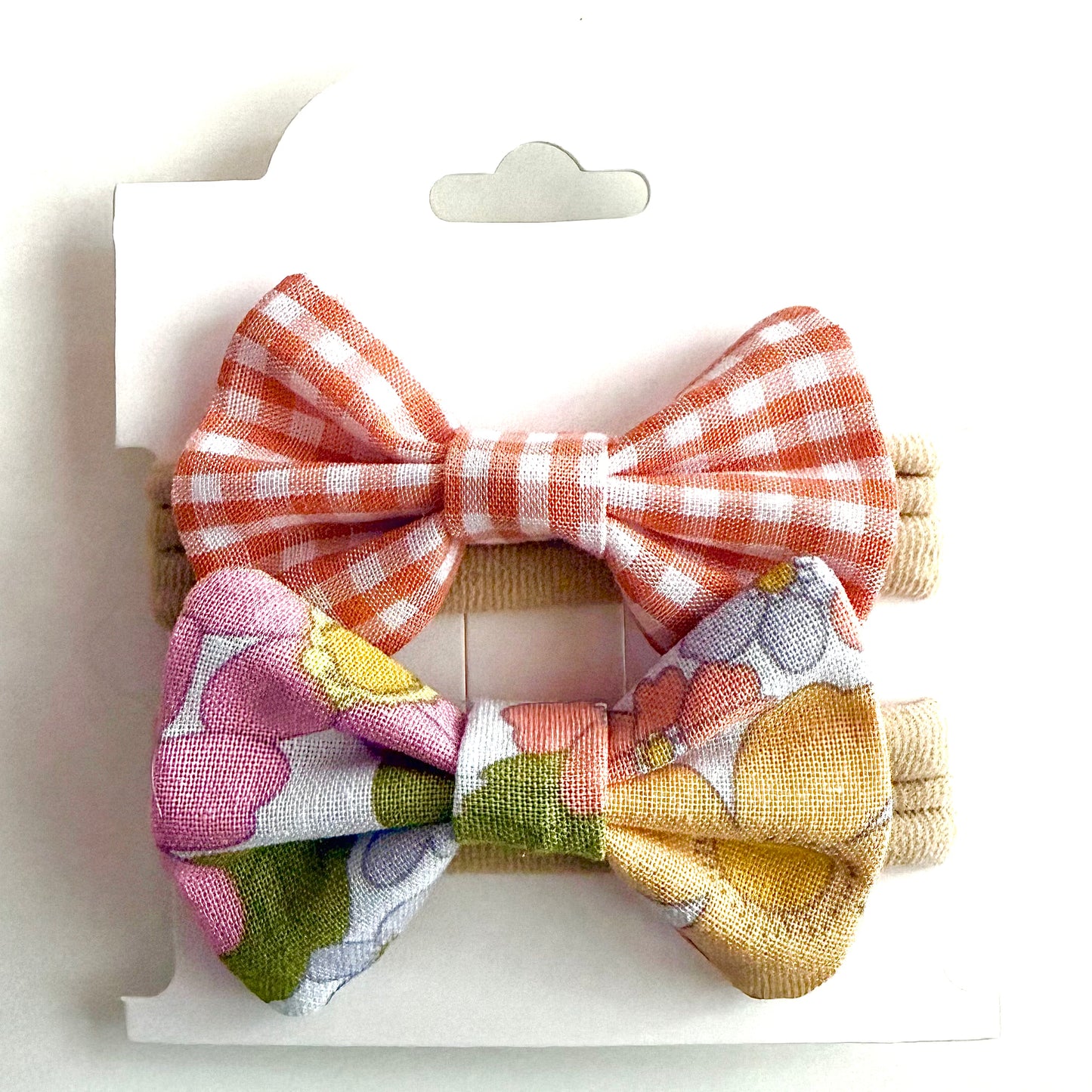 Retro Pink Floral #1 - Headband Bow Set