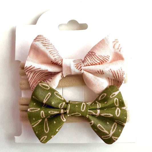 Olive Green #1 - Headband Bow Set
