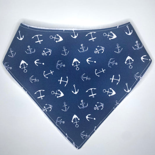 White Anchors - Bandana Bib