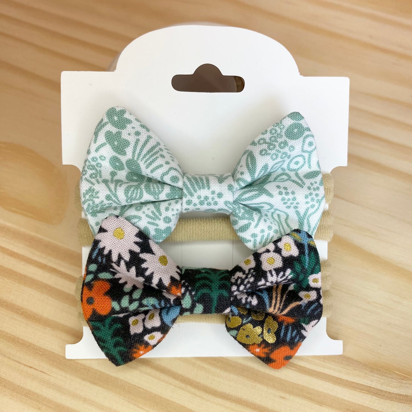 Mint Floral & Meadow - Bow Set