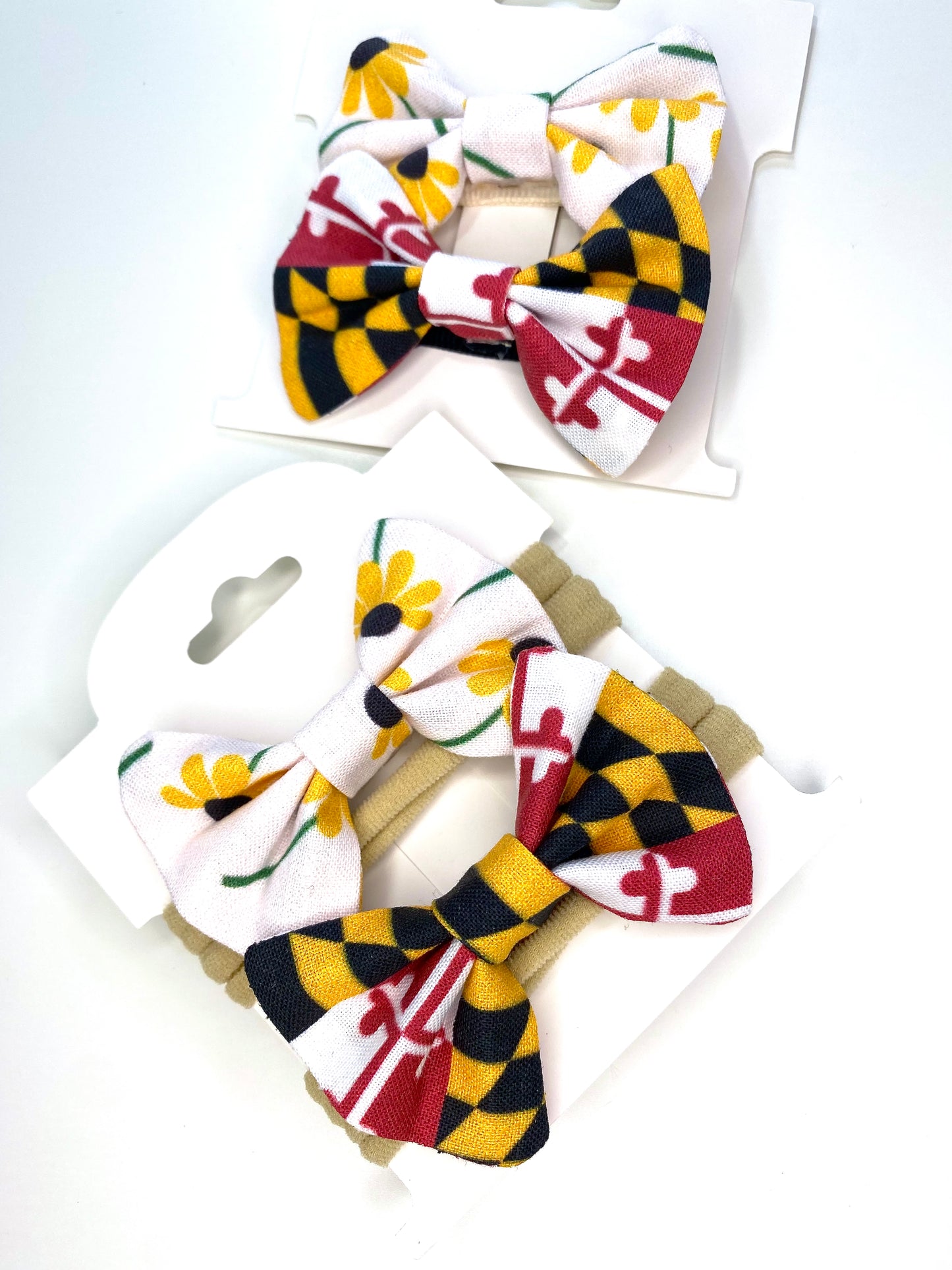 Black Eyes Susan & Maryland Flags - Bow Set