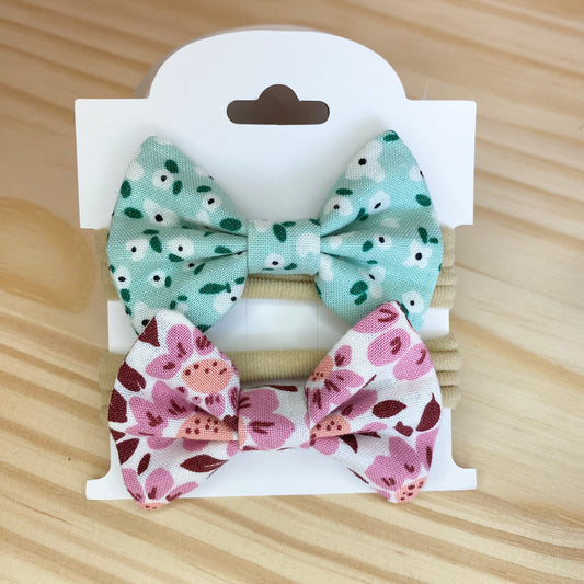 Azalea Flower Child & Ditsy Floral - Bow Set