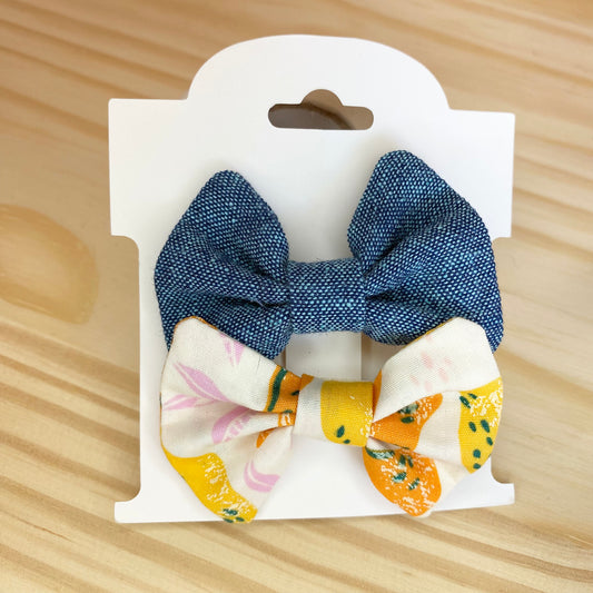 Lemons & Denim - Bow Set