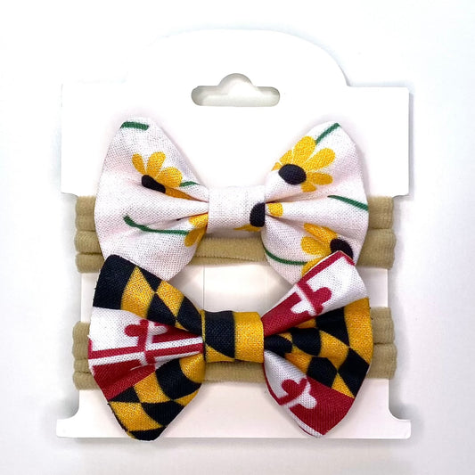 Black Eyes Susan & Maryland Flags - Bow Set