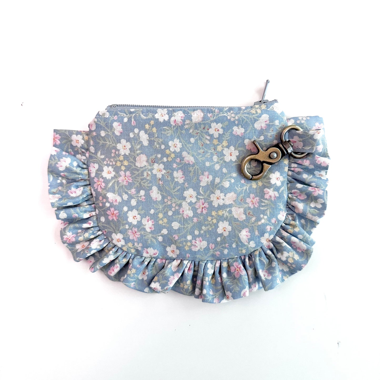 Vintage Blue Floral - Ruffle Wallet