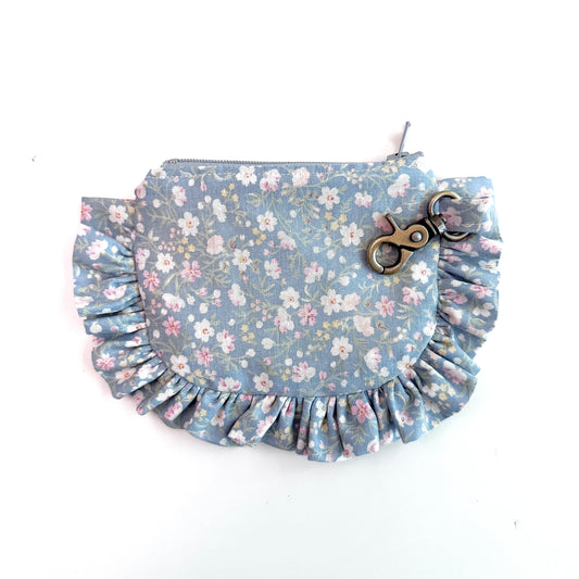 Vintage Blue Floral - Ruffle Wallet