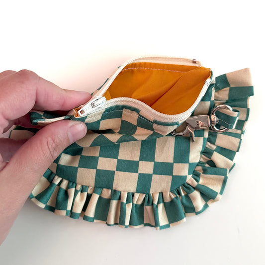 Blue-Green Checks - Ruffle Wallet