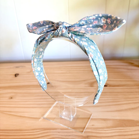 Vintage Blue Floral - Bow Headband (Child/Adult)