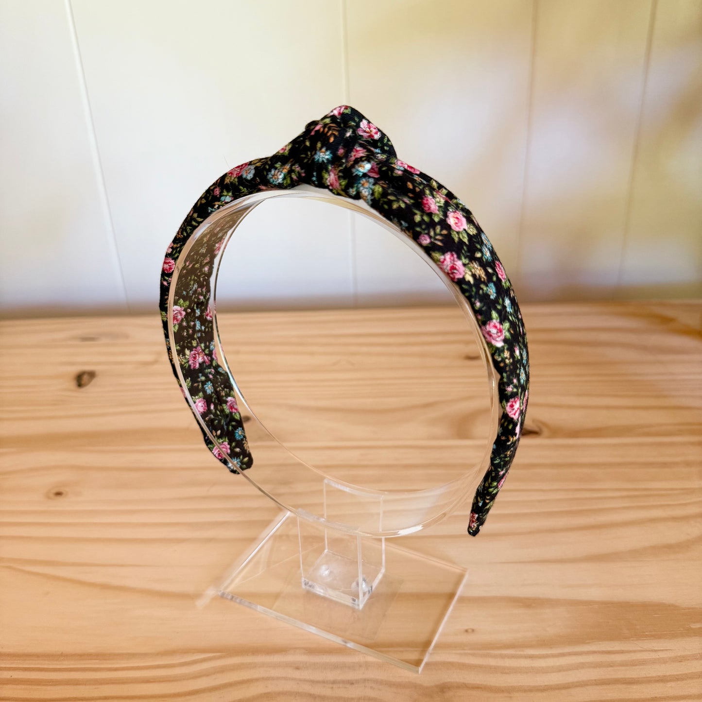 Black Floral - Knot Headband (Child/Adult)