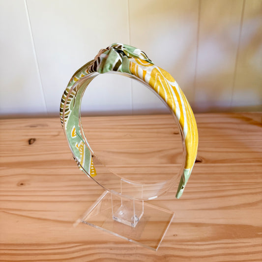 Green & Yellow Floral - Knot Headband (Child/Adult)