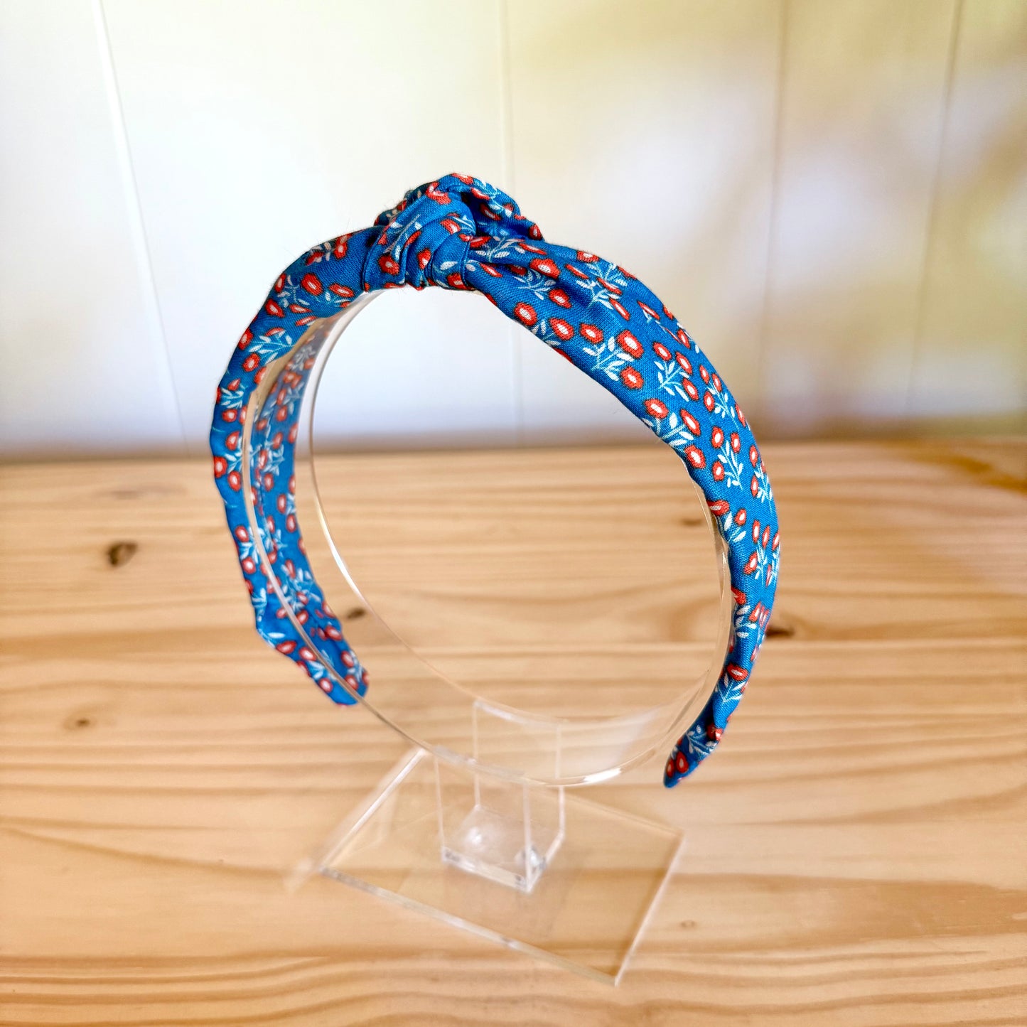 Blue & Red Floral - Knot Headband (Child/Adult)