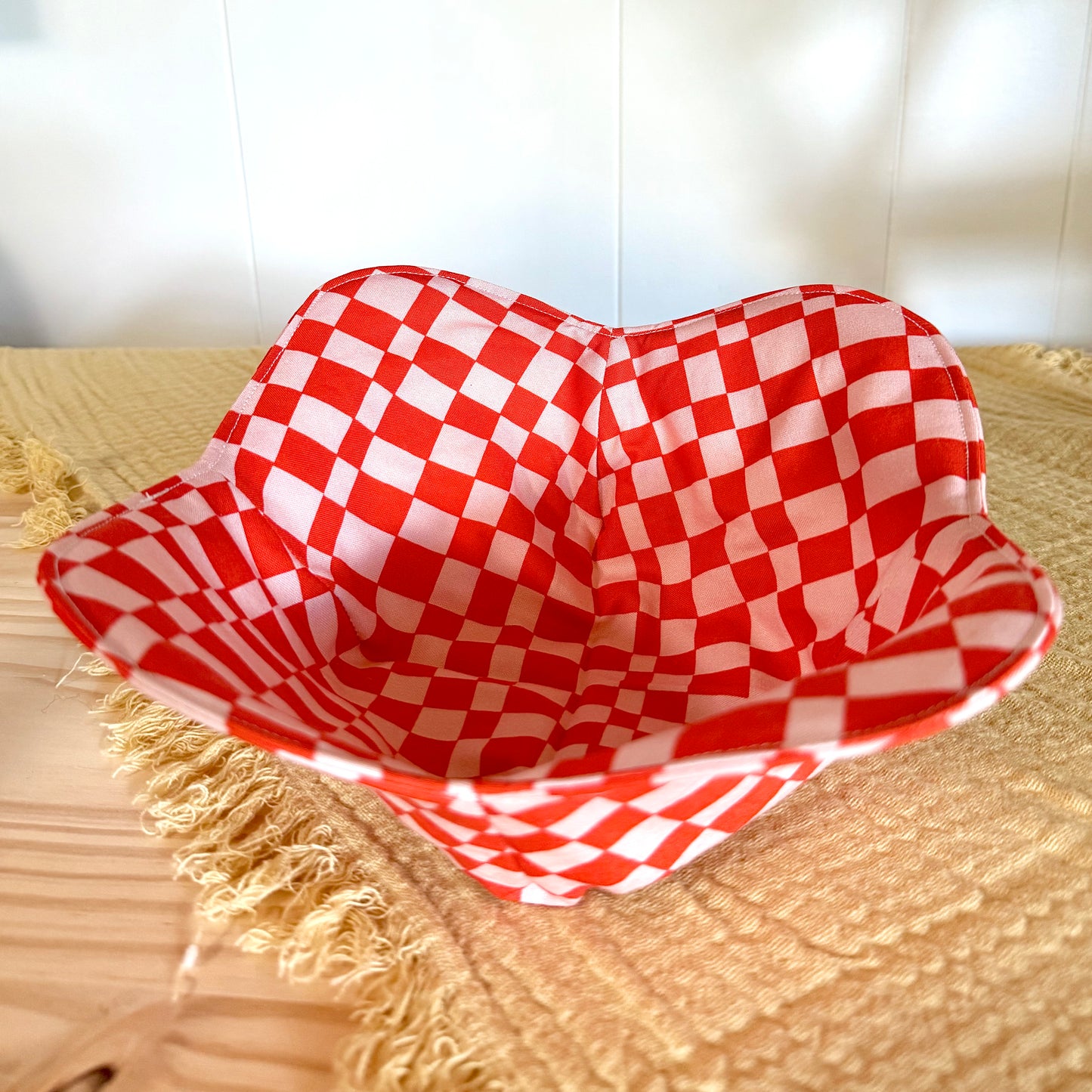 Pink & Red Checks - Bowl Coozy