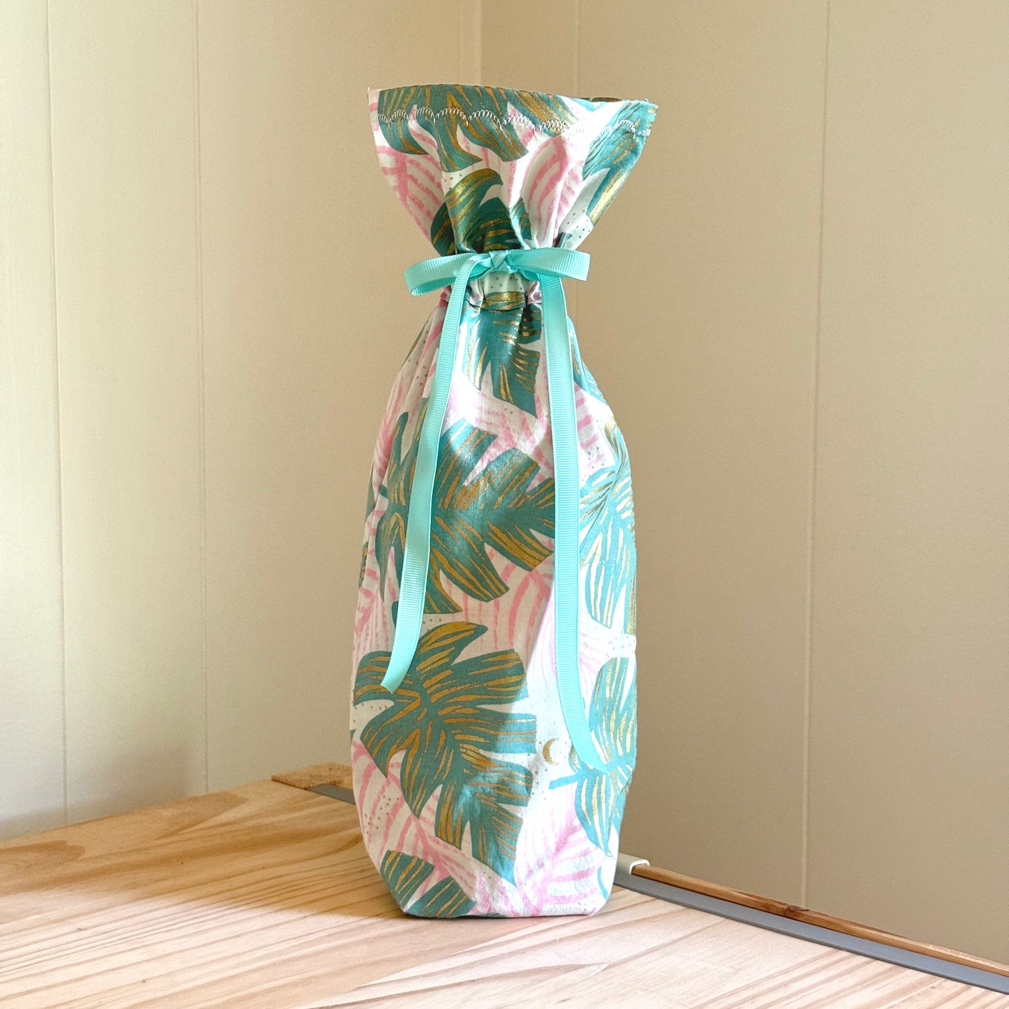 Metallic Leaves - Bottle Bag