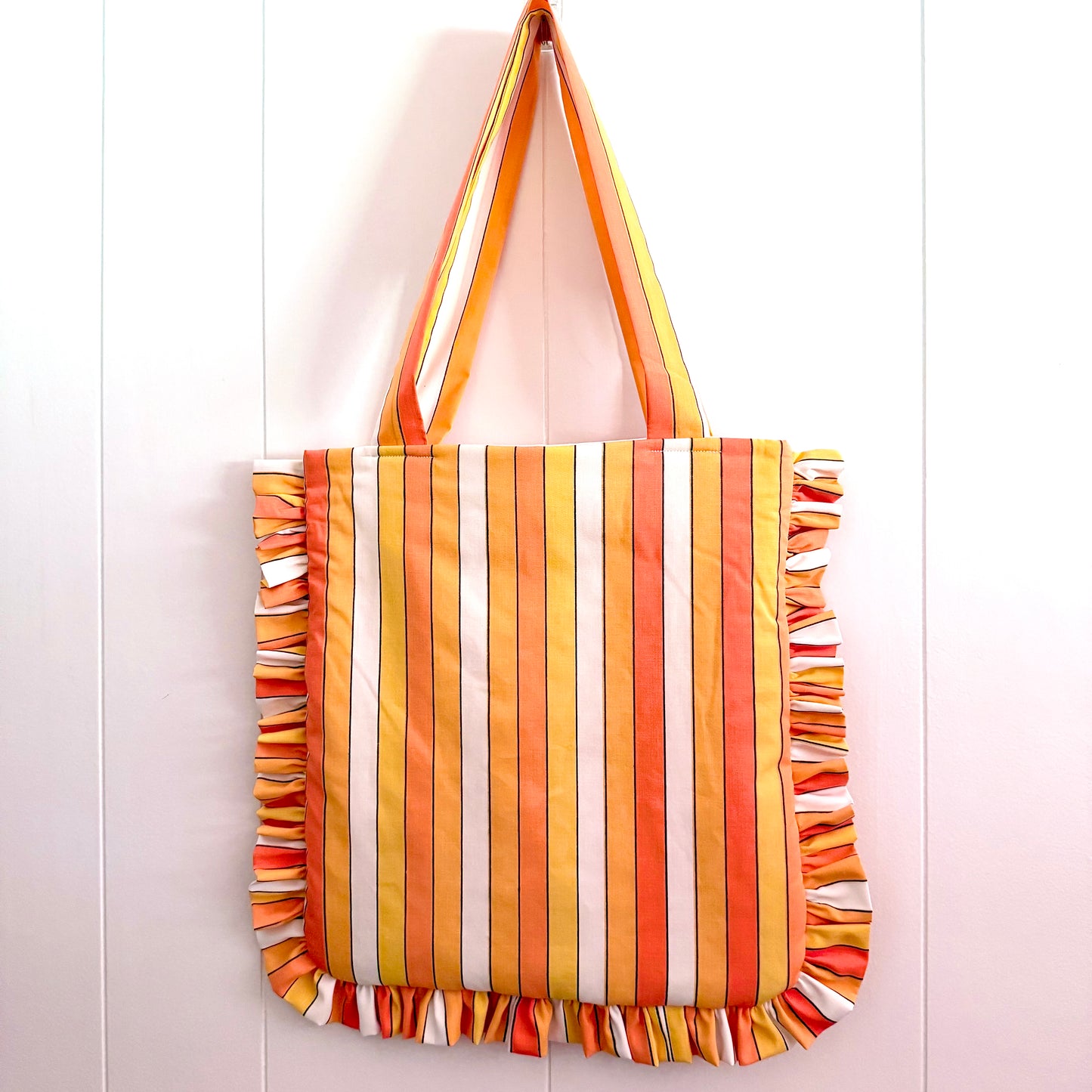 Orange Stripes - Granny Pillow Tote