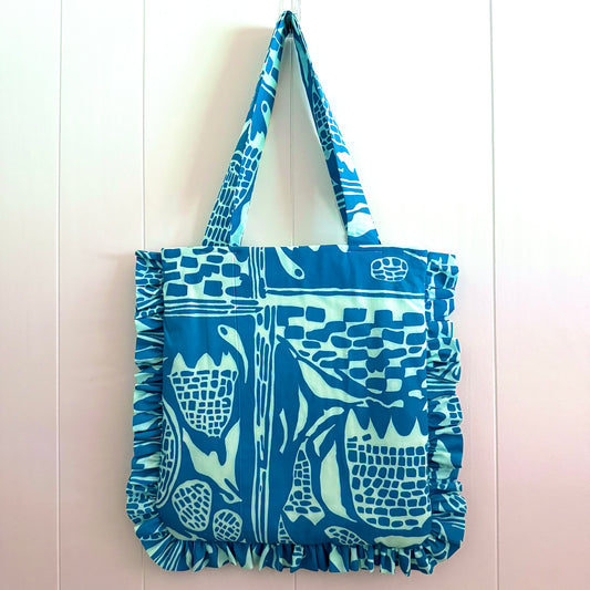 Abstract Teal - Granny Pillow Tote