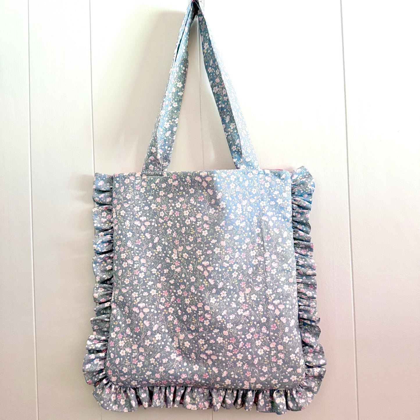 Vintage Blue Floral - Granny Pillow Tote