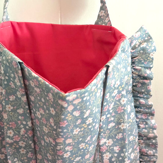 Vintage Blue Floral - Granny Pillow Tote