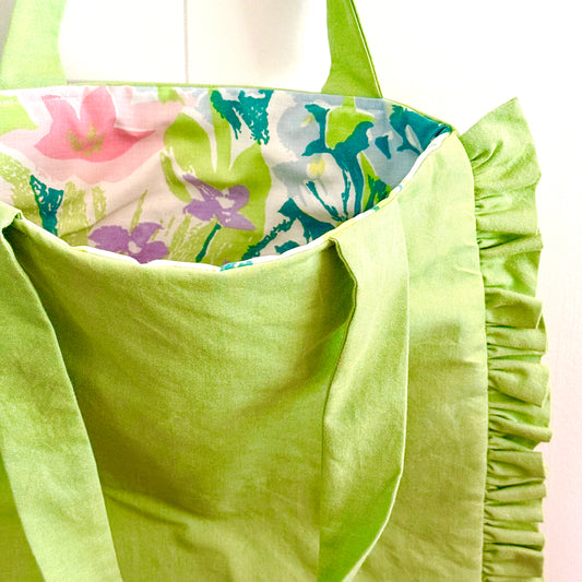 Lime Green - Granny Pillow Tote