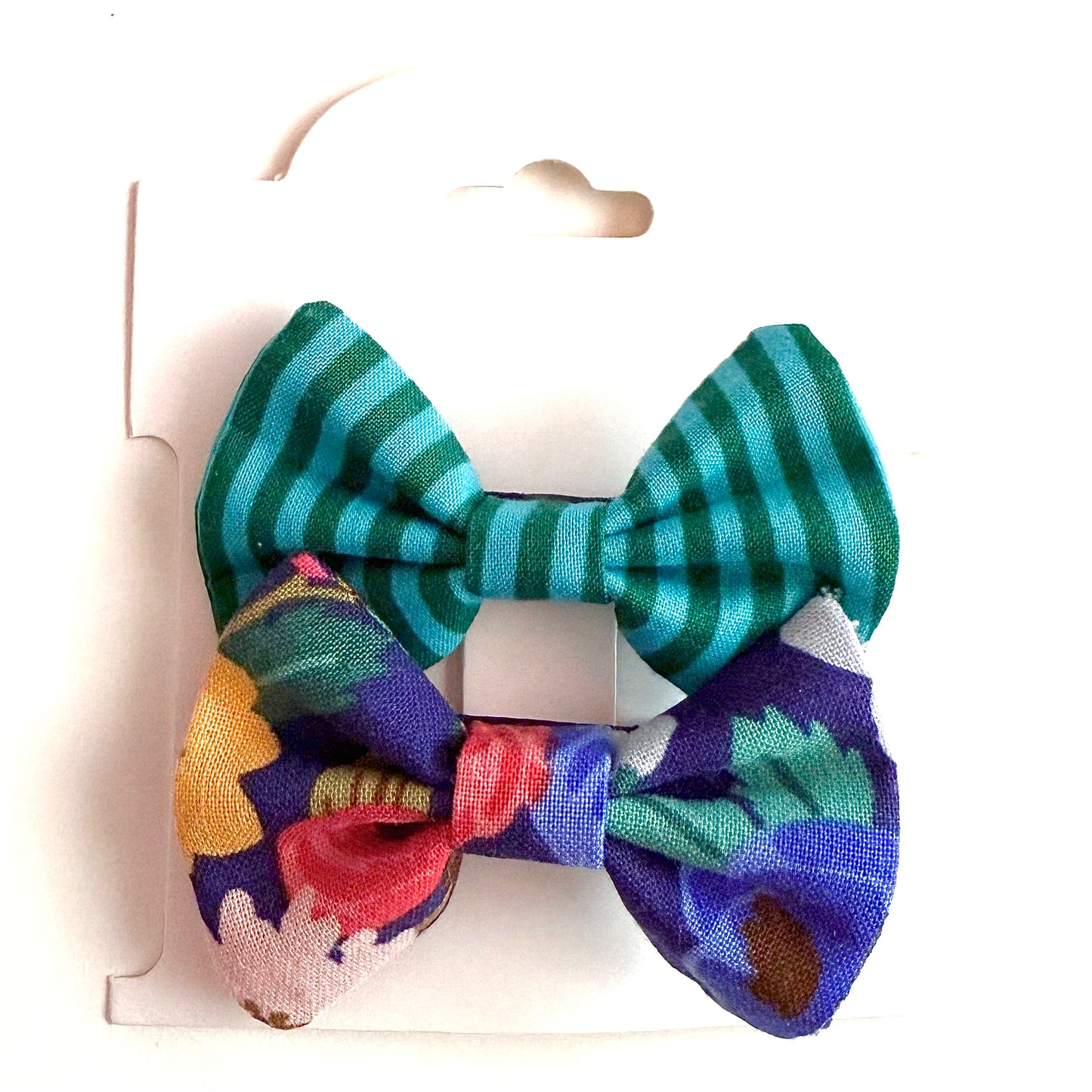 Navy Rifle Paper Floral #1 - Alligator Clip Bow Set