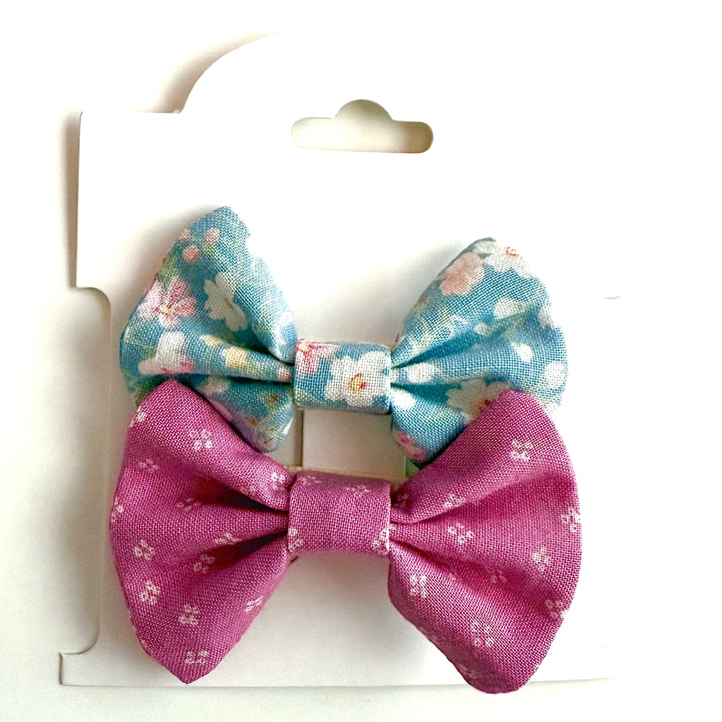 Vintage Blue Floral #1 - Alligator Clip Bow Set