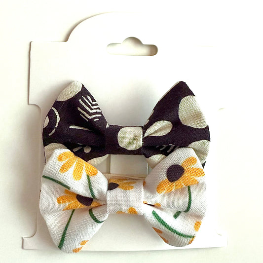 Black Eyed Susans #1 - Alligator Clip Bow Set