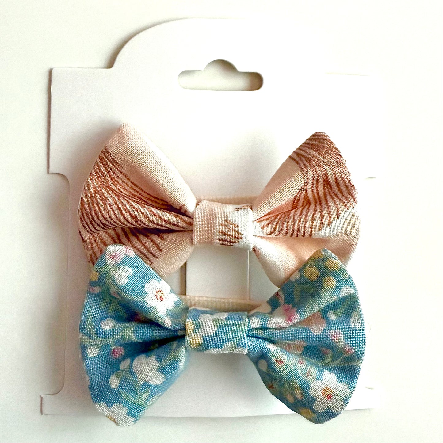 Vintage Blue Floral #2 - Alligator Clips Bow Set