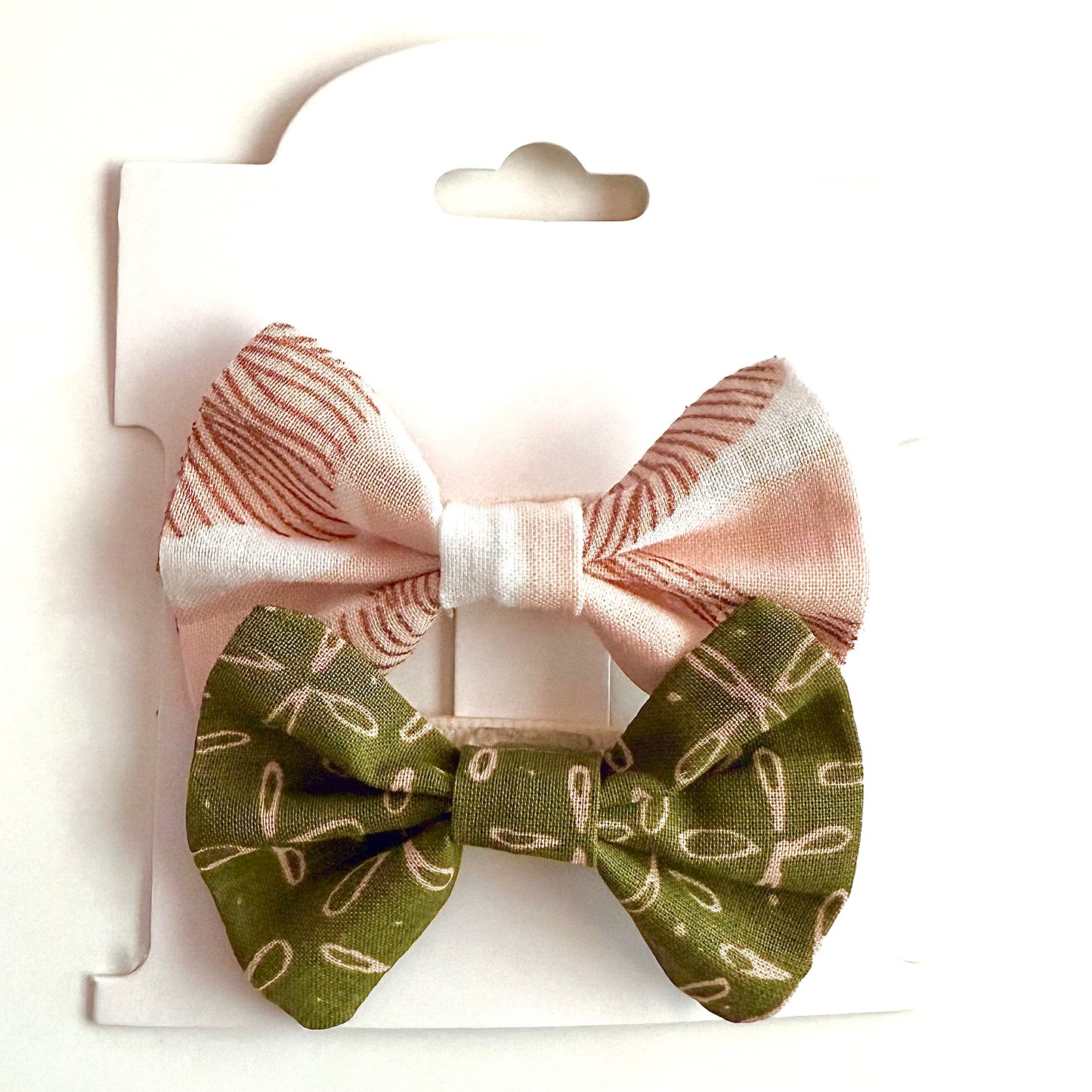 Olive Green #1 - Alligator Clip Bow Set