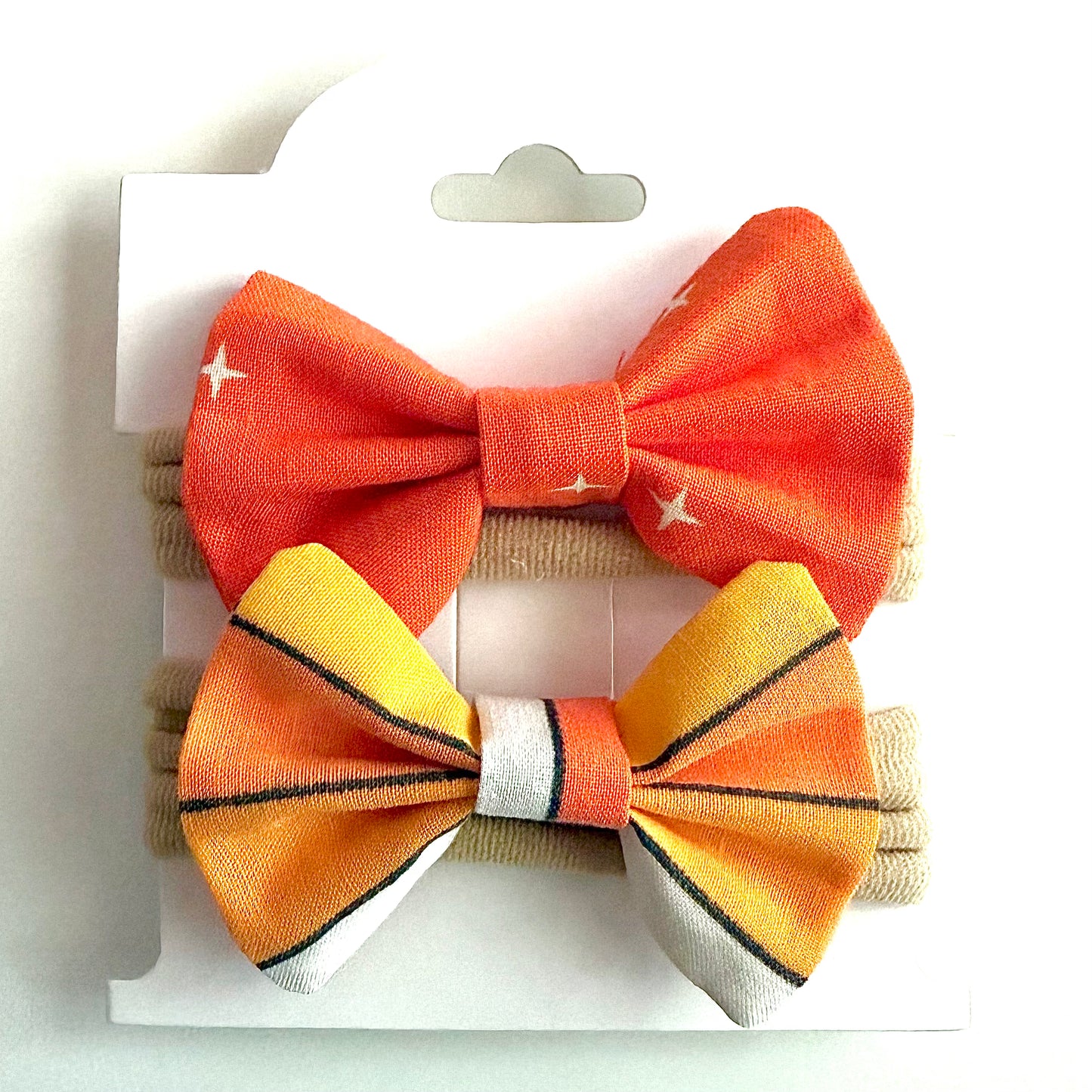 Orange Stripes #1 - Headband Bow Set