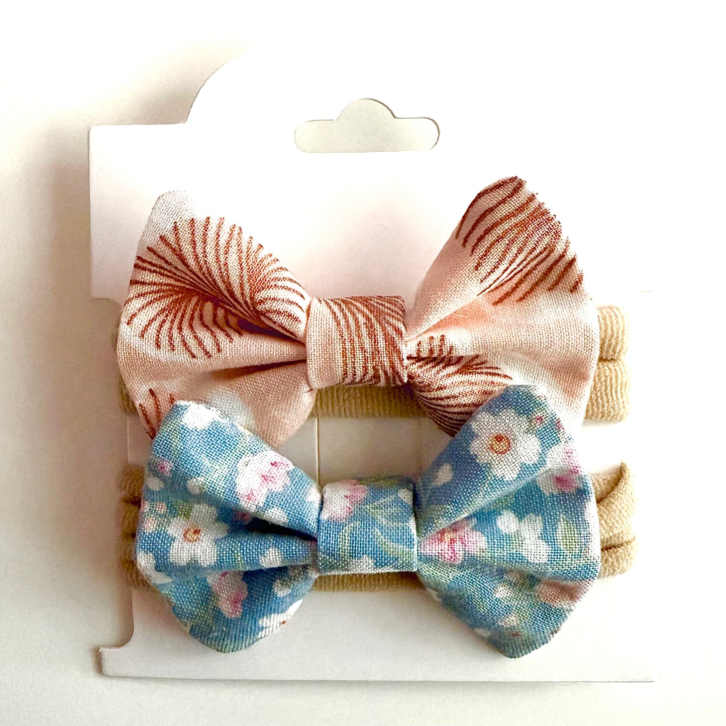 Vintage Blue Floral #2 - Headband Bow Set