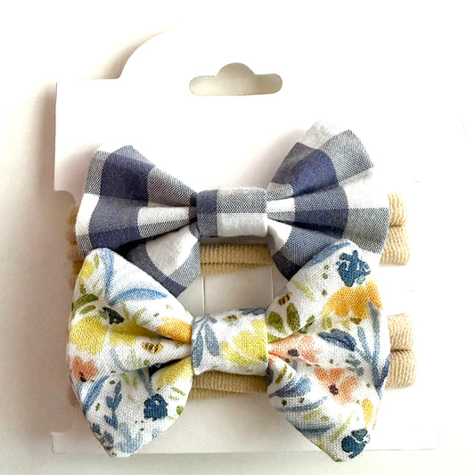 Bumble Bee Floral #1 - Headband Bow Set