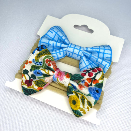 Garden Party & Blue Lines - Bow Set